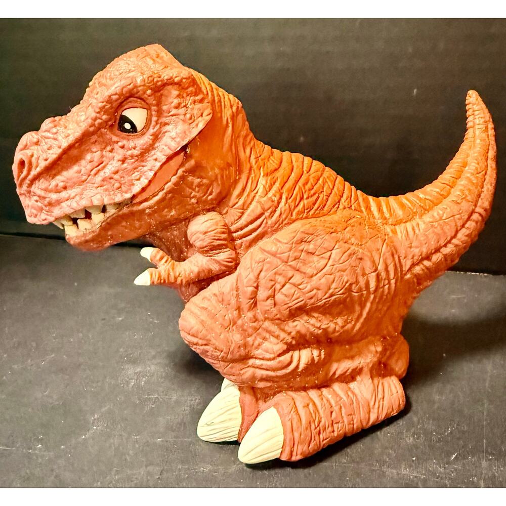 Vintage Ko Remco MOTU T-Rex The Battle Dinosaur Toy Sungold Orange 6” Plastic